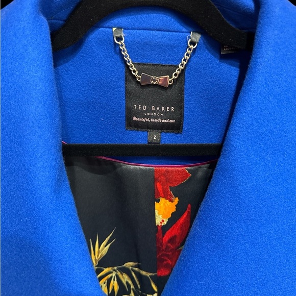 Stunning Ted Baker Royal Blue Coat Size 2 US 6 NWOT - Picture 6 of 8